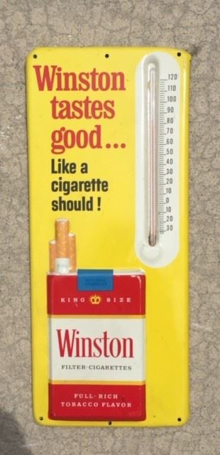 Winston Cigarette Advertising Thermometer(6"x13")