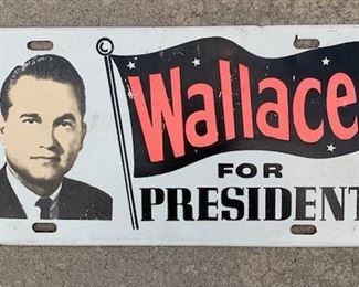 1968 Wallace for President License Plate