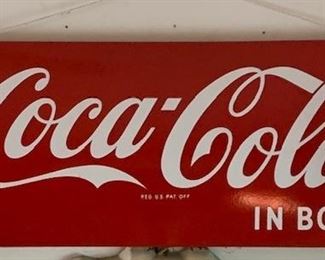 1960's Drink Coca Cola in Bottles Metal Sign(42"x16")