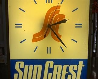 Sun Crest Beverages Advertising Clock 