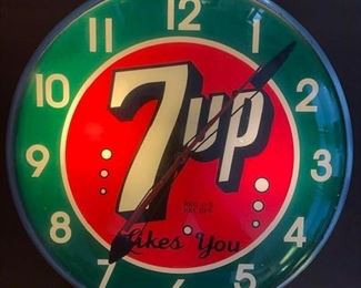 "7up Likes You" Pam Advertising Light Up Clock 