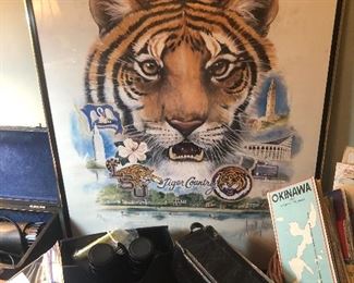 LSU framed Tiger signed and numbered