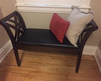 Bench, pillows