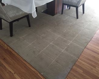 10x16 taupe wool and silk rug