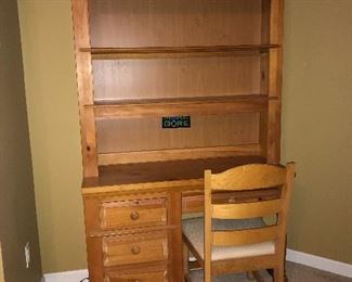 The sticker came off with ease! Sweet desk-cabinet.   Matching headboard available. 
