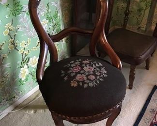 Victorian needlepoint chair   $300.00