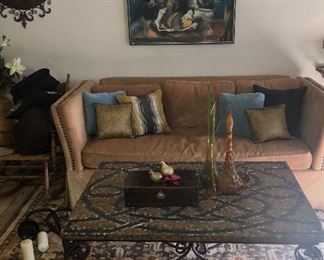 Straight from a home staging performance, this large coffee table and oh-so comfy couch are ready for their next home.