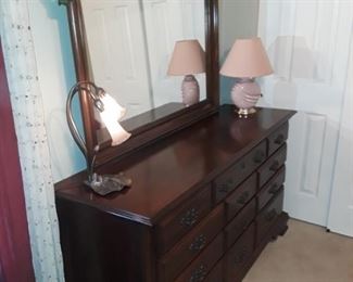 Dresser with mirror 67 in wide 21 in deep 69 in tall
