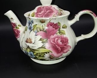 Floral ceramic teapot