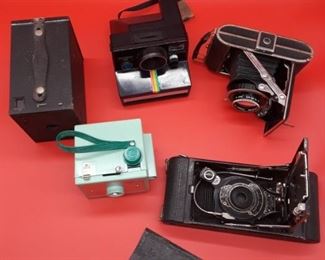 Savoy Mark II camera, Browning camera, SE Polaroid Land Camera, Super Sport Dolly camera, Kodak Kodak number one a camera