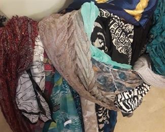 Hundreds of scarves