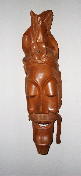 LARGE WOOD CARVED MASK 