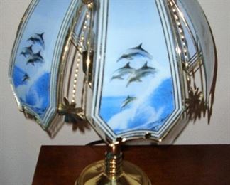 GLASS DOLPHIN TOUCH LAMPS - WE HAVE THE PAIR