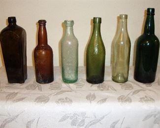 OLD BOTTLES - SOME DATE BACK TO MID to LATE 1800's. (SEE NEXT PHOTO)