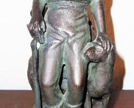 BRONZE STATUE by GEO YESTEL "THE HOOSIER YOUTH" aka ABRAHAM LINCOLN - 1970's
