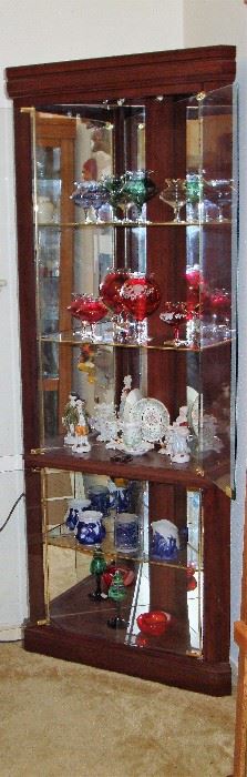 LIGHTED CORNER DISPLAY CABINET