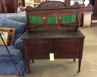 marble top with tile back