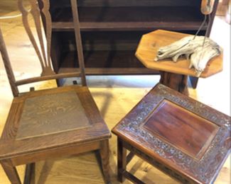 Antiques, hand made, tables, bookshelves