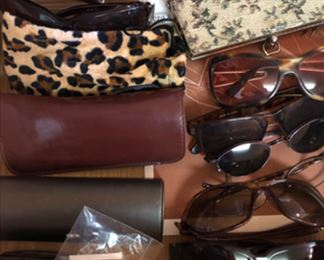 vintage glasses and vintage and newer glass cases sunglasses