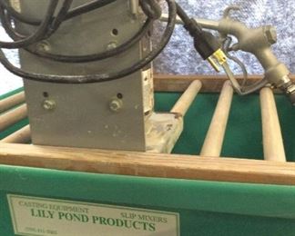 Lily Pond Slip Mixers - 2 motors, sprayer, tub, 2 drip tubs, molds, ceramics, casting, pottery - more than pictured