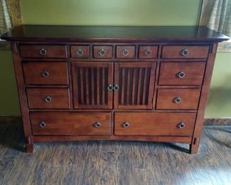 Mission style dresser