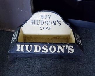 Antique cast iron Buy Hudson's Soap advertising dog bowl water dish store display