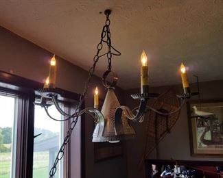 Millhouse Chandelier in Blackened Tin