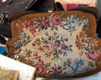 Vintage needlepoint clutch 