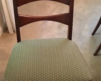 MID-CENTURY LANE FURNITURE DINING ROOM TABLE W/2-LEAVES AND 7-CHAIRS