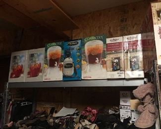 many new in box items home is filled with everything for entertaining SOLD SOME HAVE SOME