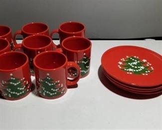 Waechtersbach Germany Christmas Plates and Cups Set