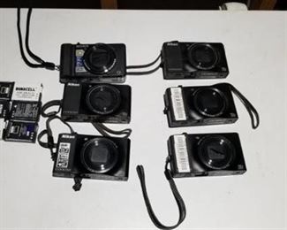 Six Digital Cameras w/ Extra Batteries