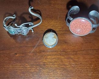 Stones Bracelets and Cameo Locket