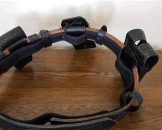 Black Police Leathers Belt with Cases Attached
