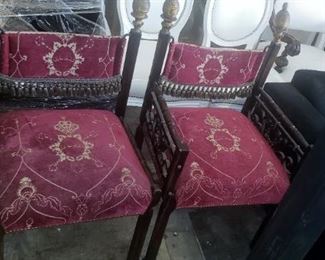 antique pair of chairs in the french style