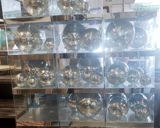 married disco balls in many different sizes