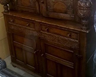 English Jacobean carved side board