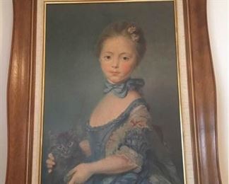 Jean-Baptiste Perronneau "A Girl with a Kitten" Print https://ctbids.com/#!/description/share/241805