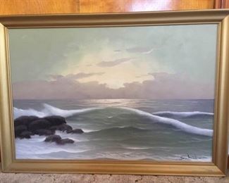 Ocean/Waterscape Painting by Artist Schuller https://ctbids.com/#!/description/share/242602