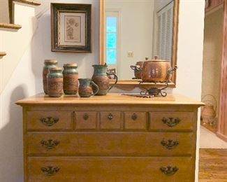 1950’s Cavalier furniture. Hard rock Maple dresser with matching mirror.