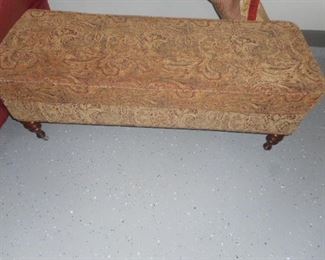 Long upholstered bench