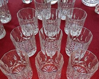 DOF , whiskey glasses. Faceted design shape with a kildare like pattern.
