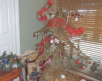 vintage metal tree, needs to be rewired with lights