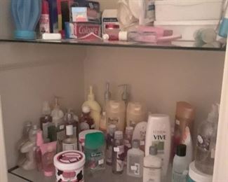 Lots of soaps and lotions