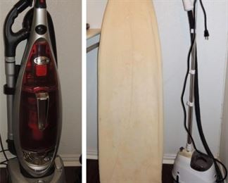 Many floor cleaners - vacuums, shampooers.  Ironing board, clothes steamer, Rowenta Iron