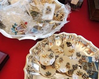 SILVER PLATE flatware.  Gold and silver TONE jewelry.  No sterling no gold