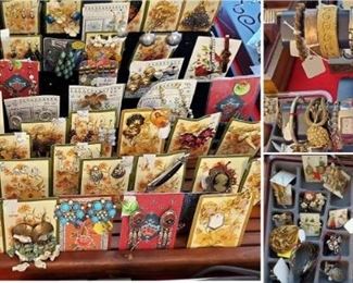 Earrings and watches and brooches