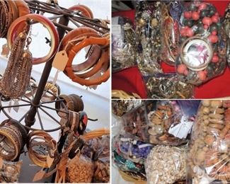 African wood and brass necklaces and bracelets