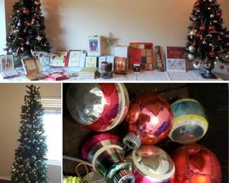 Christmas trees, ornaments, vintage ornaments, carolers