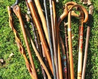 Large Collectible Walking Sticks/Antique Cane Collection